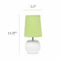Simple Designs Lt2084-grn Mini Studded Texture White Ceramic Bedside Table Lamp Green
