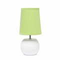 Simple Designs Lt2084-grn Mini Studded Texture White Ceramic Bedside Table Lamp Green 