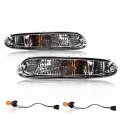 Front Bumper Signal Lights For Mazda Mx-5 Miata 1990-1997 Clear Lens Chrome Housing Amber Reflector Marker Parking Light 