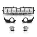 G-plus Front Bumper Lower Grill Fog Lights Set Compatible With Toyota 4runner Trd Sr5 2014-2019 To1039173 To1036148 Black 