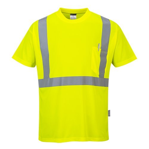 Portwest S190yer4xl Hi-vis Pocket T-shirt 1153 83 Cc Textile Size- 4x-large Yellow