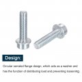 Uxcell M8x30mm Flanged Socket Head Cap Screws 20pcs 8 Grade Carbon Steel Hex Serrated Flange Bolts Machine