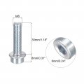 Uxcell M8x30mm Flanged Socket Head Cap Screws 20pcs 8 Grade Carbon Steel Hex Serrated Flange Bolts Machine