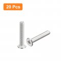 Uxcell M5-0 8 X 30mm 20pcs Flat Round Head Screws 304 Stainless Steel Phillips Drive Machine Hardware Fastener For Furniture