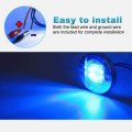 Partsam 4pcs 3 Inch Round Chrome Marine Boat Lights Blue Led Transom Mount Stern Anchor Navigation Ip67 Waterproof Night