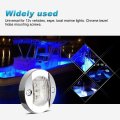 Partsam 4pcs 3 Inch Round Chrome Marine Boat Lights Blue Led Transom Mount Stern Anchor Navigation Ip67 Waterproof Night