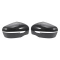 Pair Car Rear View Driver Passenger Side Mirror Cover Cap Overlay Black Carbon Fiber For Nissan Navara Np300 D23 2015-2018 
