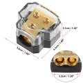 1pcs 0 2 4 Gauge In 8 Out Way Copper Stereo Amp Power Ground Distribution Block For Car Audio Splitter