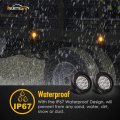Partsam 2pcs Amber 9led Marker Clearance Lights Flush Mount Wiht Grommet And Pigtail Clear Lens 2 Inch Round Led Trailer
