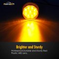 Partsam 2pcs Amber 9led Marker Clearance Lights Flush Mount Wiht Grommet And Pigtail Clear Lens 2 Inch Round Led Trailer