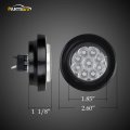 Partsam 2pcs Amber 9led Marker Clearance Lights Flush Mount Wiht Grommet And Pigtail Clear Lens 2 Inch Round Led Trailer
