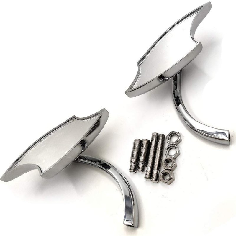 Chrome Adjustable Motorcycle Rear View Side Mirrors 8mm 10mm For Cafe Racer Yamaha Suzuki Universal Fit Street Bike Chopper