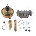 Geluoxi 7 Inch Single Zinc Power Brake Booster And 1 Master Cylinder Disc Drum Valve Kit Aluminum Plastic 