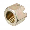 Uxcell 1pcs M24x3mm Hexagon Slotted Nut Grade 10 Carbon Steel Hex Castle Nuts Color Zinc