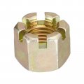 Uxcell 1pcs M24x3mm Hexagon Slotted Nut Grade 10 Carbon Steel Hex Castle Nuts Color Zinc