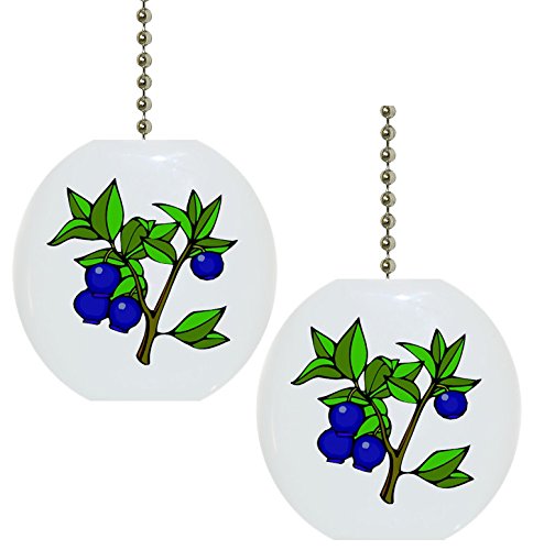 Set Of 2 Blueberries Blueberry Fruit Solid Ceramic Fan Pulls