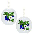Set Of 2 Blueberries Blueberry Fruit Solid Ceramic Fan Pulls 