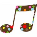 Stickertalk Polka Dot Double Eighth Note Vinyl Sticker 5 Inches By 4 