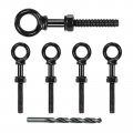 Muzata 5pack 1 4 X 3 Black Eye Bolt Heavy Duty Shoulder Lifting Ring Threaded Eyebolts T316 Stainless Steel Marine Grade Unc-3a 