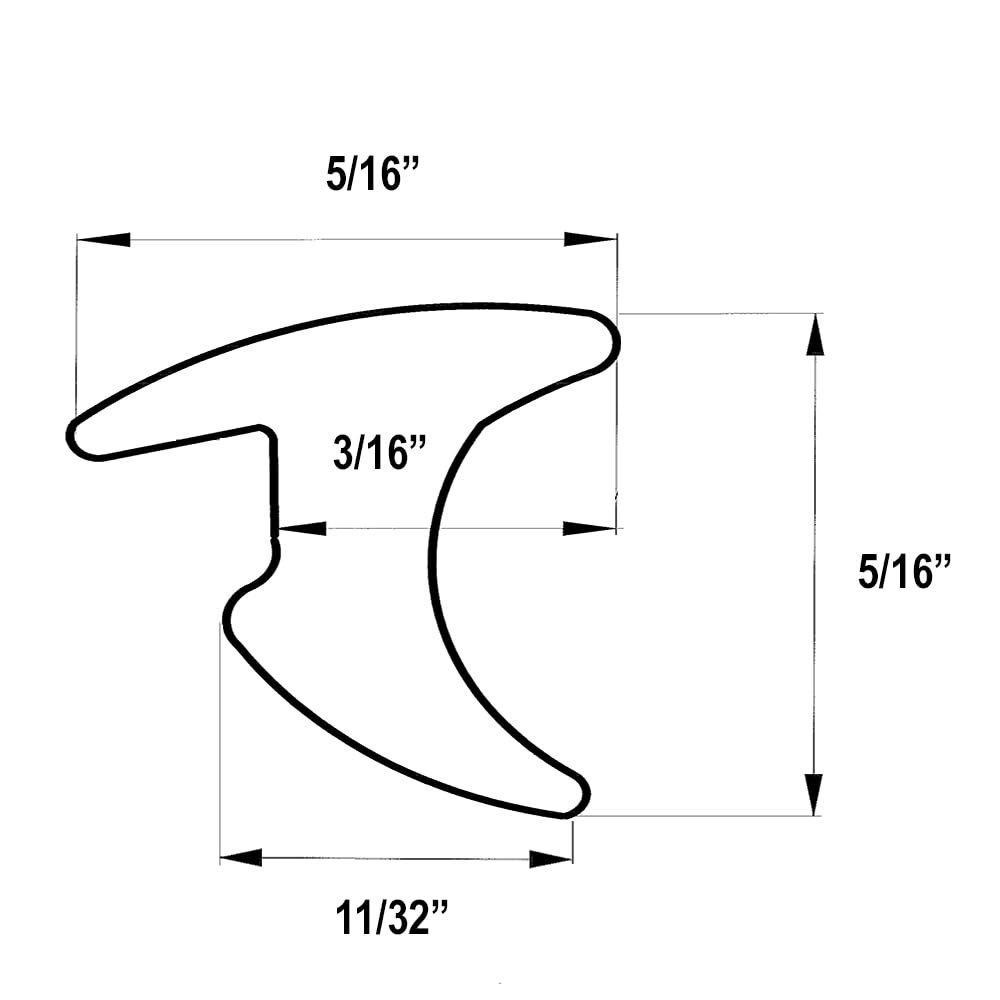 Roll In Glazing Gasket For Railing Systems And Storefront Epdm Rubber 5 16 X 11 32 20 Ft Black Gg106-20