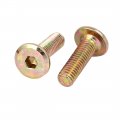 Uxcell M6x20mm Flat Hex Socket Head Hexagon Furniture Bolts Connector Fastener 50pcs