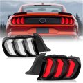 Hecasa Led Tail Lights Assembly For 2015-2023 Ford Mustang Sequential Full Taillights Brake Lamp Driver Passenger Side Clear 