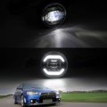 Nslumo Led Fog Lamp Assembly Replacement For 2009-2015 Mitsu-bishi Lancer Ralliart W Xenon White Halo Drl Driving Lamps 12v 