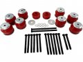 Body Cab Mount Bushing Kit Red Polyurethane Compatible With 2008-2016 Ford F350 Super Duty 2wd 4wd