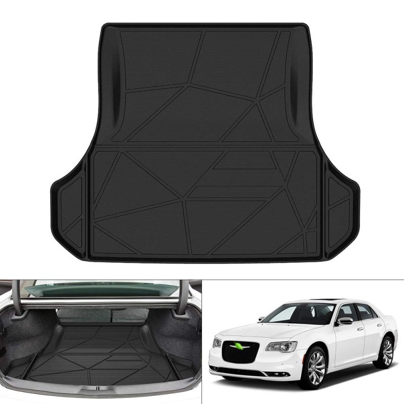 Trunk Cargo Mat For 2011 To 2023 Dodge Charger And Chrysler 300 Tpe Rubber Rear Liner All Weather Protection With Raised Edge