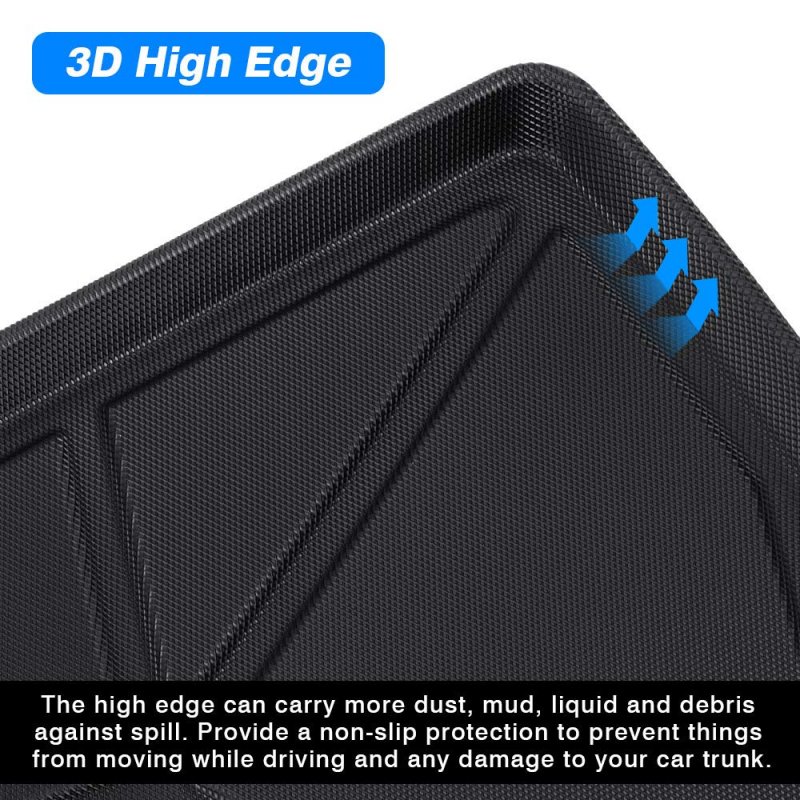 Trunk Cargo Mat For 2011 To 2023 Dodge Charger And Chrysler 300 Tpe Rubber Rear Liner All Weather Protection With Raised Edge