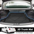 Trunk Cargo Mat For 2011 To 2023 Dodge Charger And Chrysler 300 Tpe Rubber Rear Liner All Weather Protection With Raised Edge