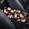 Hugs Idea Adorable Corgi Dog Design Auto Center Console Armrest Cover Pad Universal Fit Soft Comfort Seat Box Arm Rest Cushion 