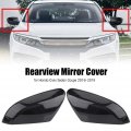 2pcs Rear Carbon Fiber Style Rearview Mirror Cover Caps Fit For 2016 2017 2018 2019 Civic Sedan Coupe