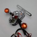 Httmt- Chrome Smoke Metal Skull Brake Tail Light Signal Compatible With Bobber Choppers Motorcycle Bike P N Xh3118b-b-01-cd Sk