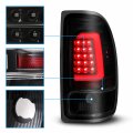 Amerilite C-type Led Tube Dark Smoked Tail Lights Brake Lamps Set For 1997-2004 Dodge Dakota Passenger And Driver Side