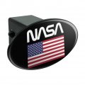 Nasa Official Worm Logo United States Usa Flag Oval Tow Trailer Hitch Cover Plug Insert