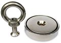 Brute Magnetics Round Neodymium Magnet With Countersunk Hole And Eyebolt 350 Lbs Pulling Force 2 95 Diameter 
