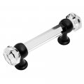 Cosmas 10 Pack 6393fb-c Flat Black With Clear Glass Cabinet Handle Pull 3 Inch 76mm Hole Centers 