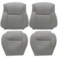 4pcs Front Driver Passenger Bottom Top Lean Back Replacement Leather Seat Covers Perforated Gray For Jeep Commander 2006 2007 