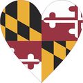 4in X Maryland Heart Sticker Vinyl State Flag Vehicle Bumper Stickers 