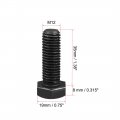Uxcell M12x35mm Hex Head Left Hand Screw Bolts Fastener Carbon Steel Black 5pcs