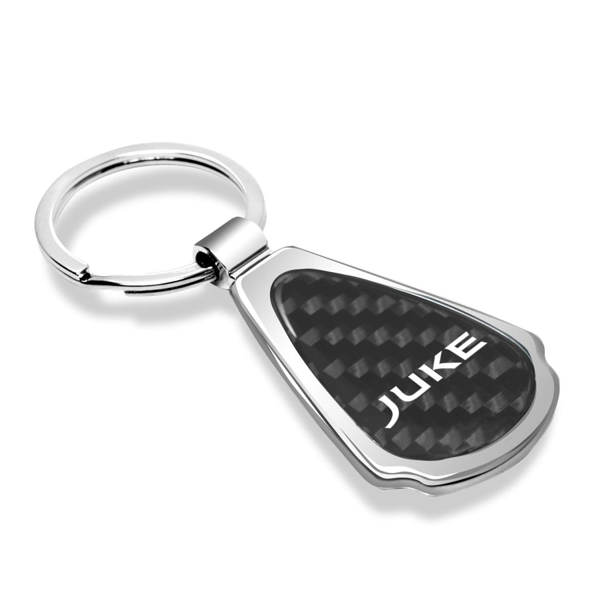 Nissan Juke Real Black Carbon Fiber Chrome Metal Teardrop Key Chain