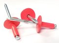 Racer S Speed Shop Red 3 16 Rivet Large Flange Aluminum Head Steel Mandrel Blind Pop Rivets 50 Pk 