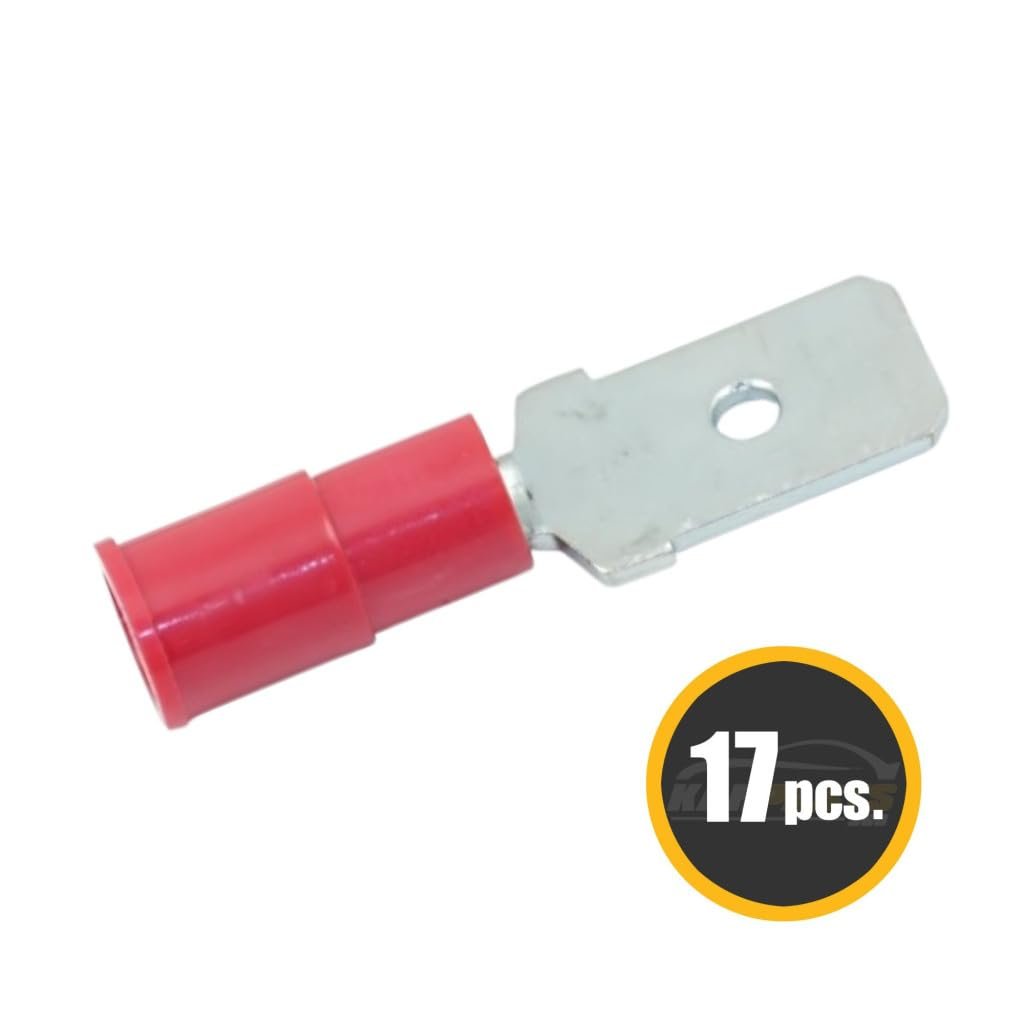 Wire Terminal Red Male Slide 1 4 In Width 22 18 Ga Gauge Alx-pau-si-hp1050-cla1 17 Pack
