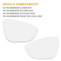 X Autohaux Right Passenger Driver Left Side Mirror Glass W Adhesive For Volkswagen Cc 2009-2016 Eos Jetta 2012-2015 Passat