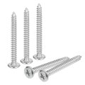 M4x40mm Flat Head Wood Screws 25pcs 304 Stainless Steel Phillips Drive Round Self Tapping For Woodworking Furniture And Diy 