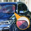 Car Windshield Sun Shade Pink Blue Feathersshades Sun Visor Protector Foldable Blocks Uv Rays