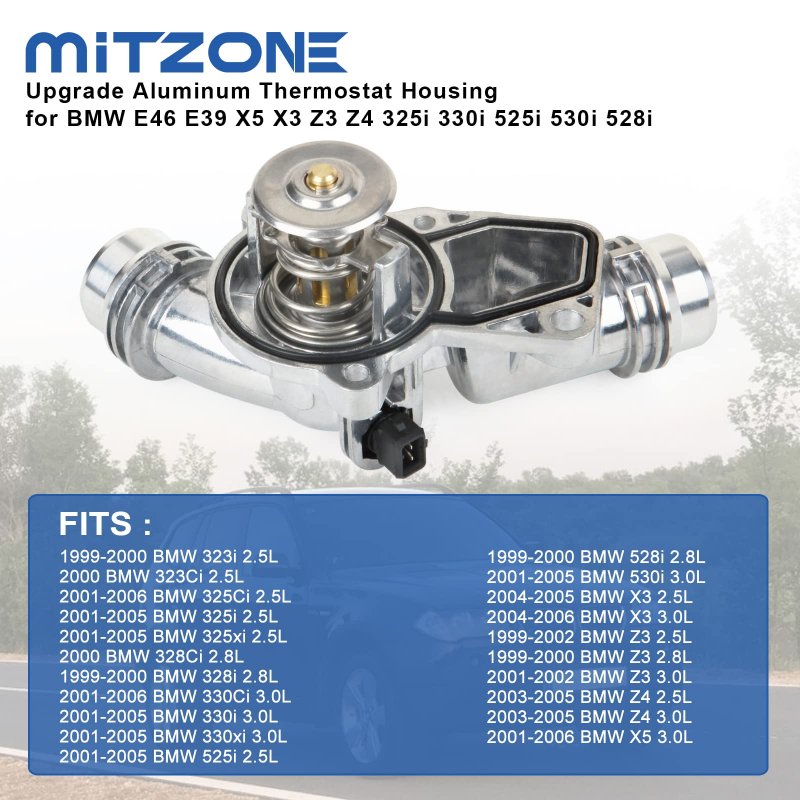 Upgrade Aluminum Thermostat Assembly With Housing For Bmw E46 E39 E60 E83 E53 E85 325i 330i 525i 530i X5 X3 Z3 Z4 Replace
