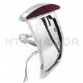 Httmt Mt301-a-cd Chrome Curved Side Mounted License Plate Bracket W Led Tail Light Brake 7 8 Inches Or 1 Inch Axle Compatible