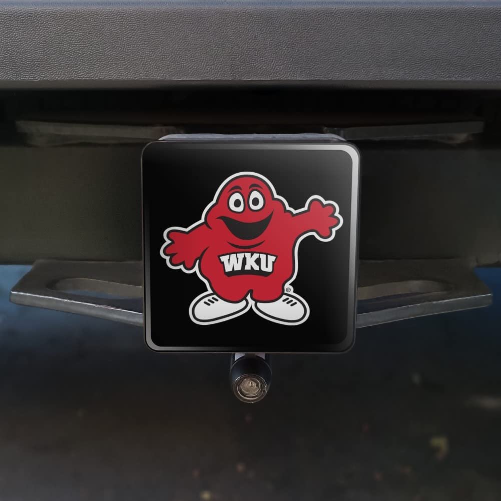 Western Kentucky University Secondary Logo Tow Trailer Hitch Cover Plug Insert For 2 In Receivers Black Abs Plastic With Uv